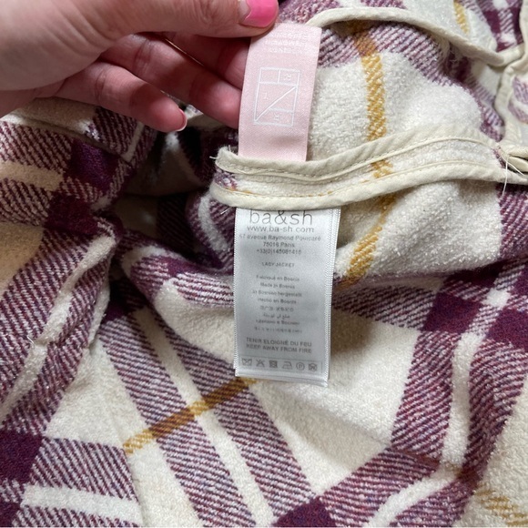 BA&SH Qetsia Topshirt Lady Jacket Womens Size Small‎ Plaid Collared Overshirt - Picture 6 of 9